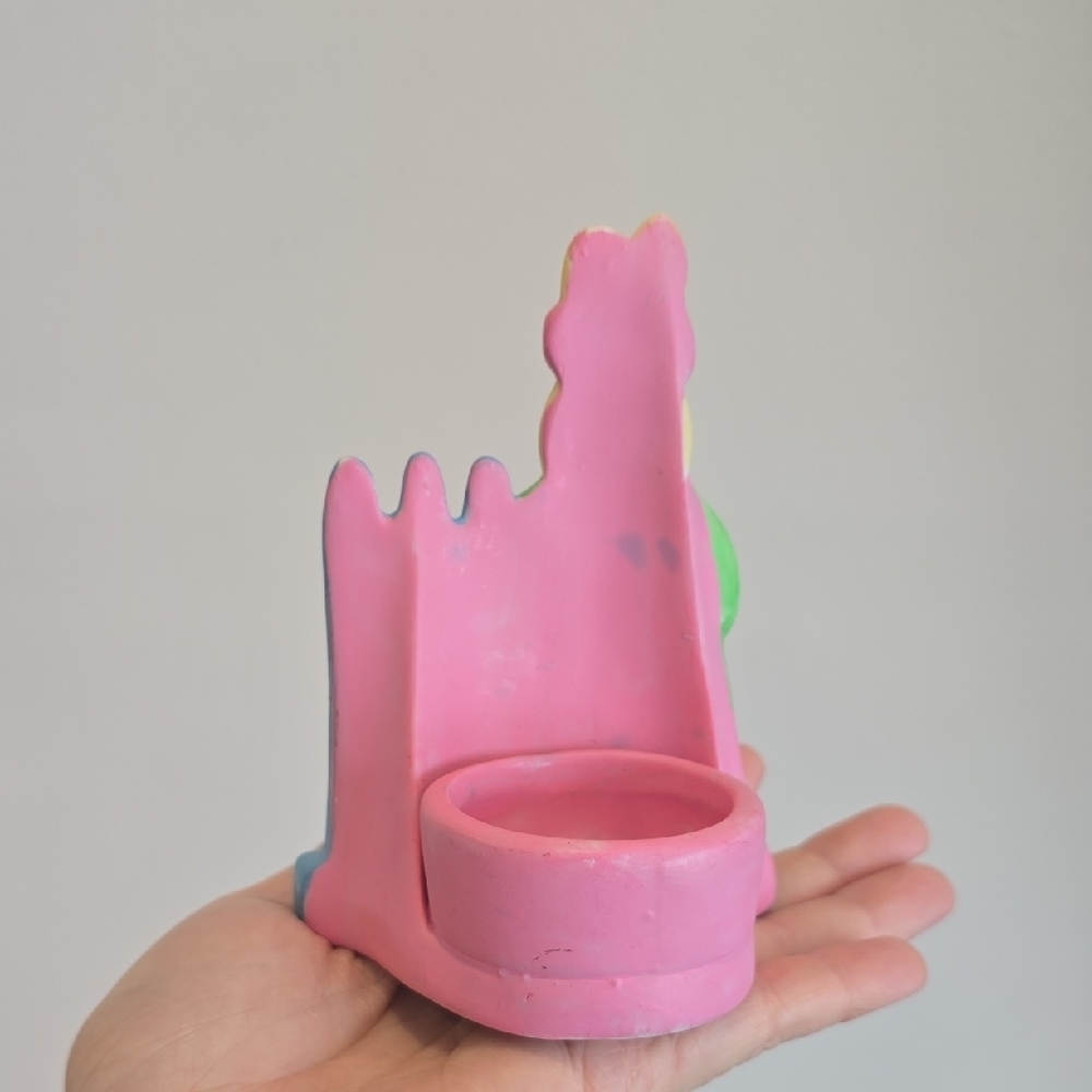 Vintage Cottagecore Cute Pastel Bunny Figurine Holding Heart Candle Holder- - Picture 2 of 4